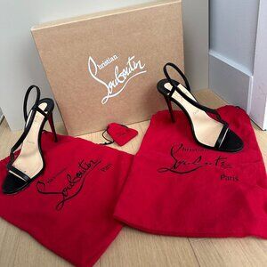 Christian Louboutin Rosalie Leather Stiletto Sandals, Size 37 EU